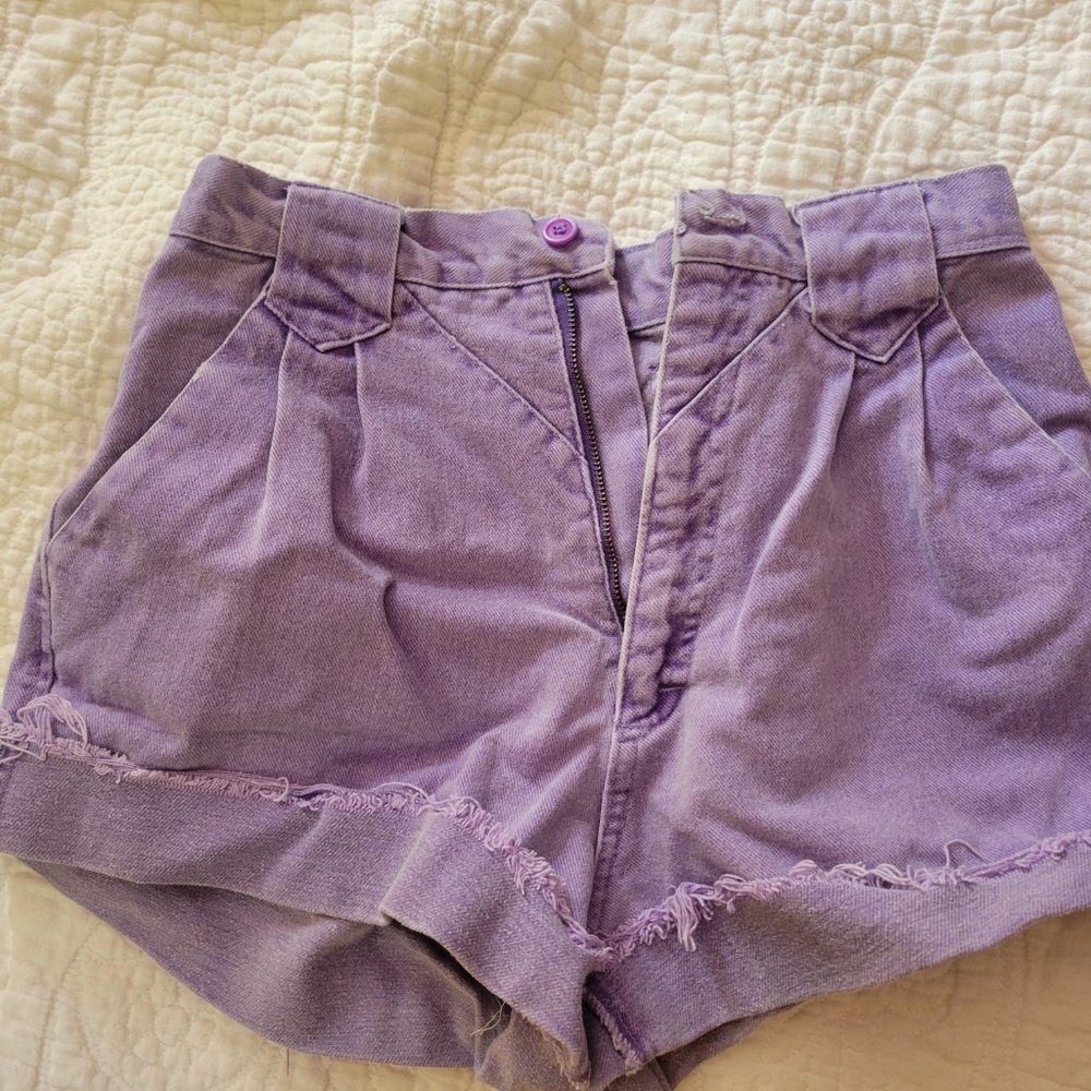 Lilac Purple Vintage Denim Shorts Sz 24
